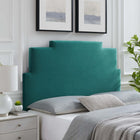 Modway Kasia Performance Velvet Twin Headboard - Teal-Dense Foam Padding