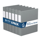 Davis Group Premium Economy Binder - D Ring - 1.5" - Grey - 6 Pack-3 Ring Binder