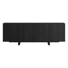 Hudson&Canal Harold Rectangular Fluted TV Stand for TV's up to 75" - Black Grain-Constructed of sturdy MDF and PVC materials in a handcrafted black grain finish