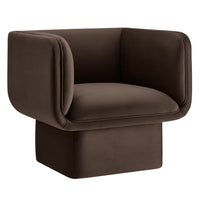 Modway Tate Performance Velvet Accent Chair - Chocolate Brown-Stain-Resistant Performance Velvet