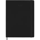 Moleskine 2026 Classic 12-Month Hard Cover Weekly Planner - 7.5" x 9.75" - Black-Rounded Corners, Elastic Closure And Matching Ribbon Bookmark