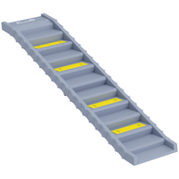 PawHut Foldable Dog/Car Ramp with Anti-Slip - 10 Steps - Grey-Built with a reinforced frame, it supports up to 150 lbs. (68 kg) for complete safety
