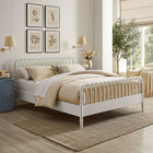 Modway Arlette Full Size Wood Spindle Bed Frame - White-Spindle Headboard & Footboard