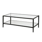 Hudson&Canal Hera 45"W Rectangular Coffee Table with Mirror Shelf - Blackened Bronze-Top has a weight capacity of 50 lbs, shelf can hold 40 lbs