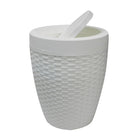 Modern Homes 7L Round Bath Bin - White-Features convenient swing lid and innovative hidden bag