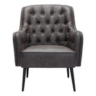 Zuo Tasmania Accent Chair - Vintage Black-Plush and durable faux leather fabric
