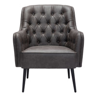 Zuo Tasmania Accent Chair - Vintage Black-Plush and durable faux leather fabric