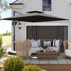 Outsunny 8' L x 9' W Square Cantilever Patio Umbrella with Fillable Base - Dark Grey-Flexible tilt settings offer optimal sun blocking at any angle
