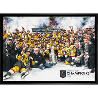 Vegas Golden Knights 2023 Stanley Cup - Framed Canvas - 31" x 22"-Premium canvas print with gallery-wrapped edges