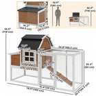 PawHut 71" Chicken Coop for 3 Chickens , Wooden Hen House with Run-A pull-out tray simplifies cleaning, saving you valuable time and effort