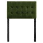 Modway Emily Stain-Resistant Performance Velvet Twin Size Headboard - Moss Green-Seven Mounting Positions