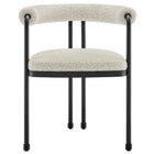 Modway Turin Curved Back Boucle and Metal Dining Accent Chair - Black/Pearl-8