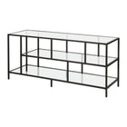 Hudson&Canal Winthrop TV Stand with Glass Shelves for TV's up to 60" - Blackened Bronze-The top has a weight capacity of 75lbs, lower shelves can hold 40lbs each