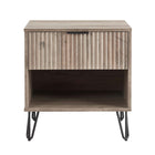 Manhattan Comfort DUMBO 20.07" Modern 1-Drawer Nightstand - Rustic Grey-Modern-Contemporary with a taste of Glam - Nightstand for Bedroom and Living Room Use