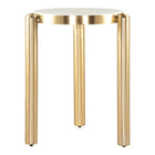 Zuo Noan Side Table - White/Gold-Dimensions: 18.7" L x 18.7" W x 22.4" H