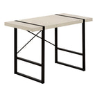 Monarch Specialties 7659 48" Computer Desk - Modern Taupe/Black Metal-Industrial-inspired computer desk with a thick-panel desktop in a modern taupe finish