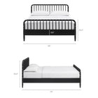 Modway Arlette Full Size Wood Spindle Bed Frame - Black-Solid Rubberwood