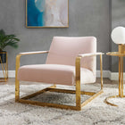 Modway Seg Performance Velvet Accent Chair - Gold Pink-Performance Velvet Upholstery
