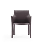 Manhattan Comfort Vogue 23.43" Modern Faux Leather Upholstered Dining Chair - Grey - Set of 2-Standard 4-Leg Base