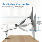 ShoppingAll SA-GA12 Adjustable Single Gas Spring Monitor Mount Desk Stand for 15"-32" Monitor - White-Comes with one 6.0ft/1.8m HDMI for extra add-on