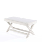 Manhattan Comfort Abigail 42.12" Mid-Century Modern Velvet Upholstered Ottoman Bench - Cream-Leg Height Measures: 16.33 in