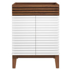 Modway Render 24" Bathroom Vanity Cabinet - White/Walnut-Mid-Century Modern Style