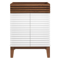 Modway Render 24" Bathroom Vanity Cabinet - White/Walnut-Mid-Century Modern Style