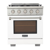 Kucht 30" KFX-X Series Pro Style Natural Gas Range - Stainless Steel/White-New true simmer burners for precise low heat cooking