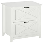 Vinsetto Vertical Filing Cabinet with Hanging Bars for A4 Size for Home Office - White-Place printers, scanners, or display personal items on top of the cabinet