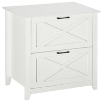 Vinsetto Vertical Filing Cabinet with Hanging Bars for A4 Size for Home Office - White-Place printers, scanners, or display personal items on top of the cabinet