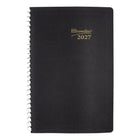 Brownline 2027 Daily Planner with Spiral binding - 8" x 5" - Black-Appointment schedule from 7:00 a.m. to 7:30 p.m. in 30-minute intervals. Saturday and Sunday on the same page