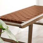 Modway Saoirse 47" Faux Leather Wood Bench - Walnut/Brown-Side Supports