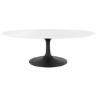 Modway Lippa 48" Oval Wood Coffee Table - Black White-Modern Coffee Table