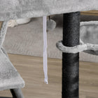 PawHut 47" Activity Center Cat Tower with Ramp, Condo and Hammock - Light Grey-Multi-level design satisfies your pet's desire to climb 