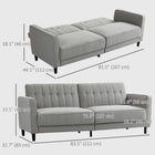 HOMCOM Modern Convertible Sofa Bed - Grey-Linen-feel fabric is soft to the touch and breathable