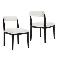 Modway Kai Fabric Dining Chair 2-Piece Set - Salt-Ash Wood Frame and Legs