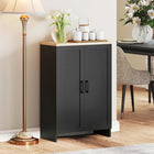 HOMCOM Modern 23.6" L Buffet Cabinet with Storage - Black-Adjustable shelves fit items of different heights