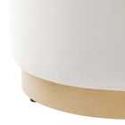 Modway Tilden 16" Round Performance Velvet Upholstered Ottoman - Alabaster/Natural-Weight Capacity: 506 lbs.