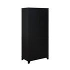 Manhattan Comfort Sheridan 31.49" Mid-Century Modern Bookcase Cabinet - Black - Set of 2-Cleaning: Wipe with a damp cloth, avoiding excessive moisture. Avoid: Harsh chemicals or abrasive cleaners that can damage the surface. Care: Keep away from excessive humidity, as product can swell or warp when exposed to water or moisture. Protection: Use coasters or mats to avoid scratches or stains