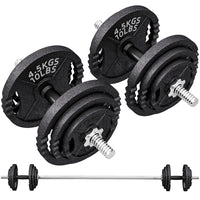 Soozier Adjustable Dumbbell Set - 2 in 1 Weights Set for Home Gym - 112 lb-Adjustable weight set with 4 x 10 lb, 8 x 5 lb and 4 x 2.5 lb plates for customized training 