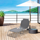 Outsunny Folding Outdoor Lounge Chair for Patio - Garden - Poolside - Grey-Quality Oxford fabric, strong, breathable and comfortable