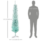 HOMCOM 6' Slim Artificial Christmas Tree - Gradient Blue-Safe and stable with a solid and reliable plastic base for support