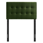 Modway Lily Stain-Resistant Performance Velvet Twin Size Headboard - Moss Green-Five Mounting Positions
