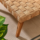 Modway Thames Outdoor Patio Wicker Outdoor Patio Rattan Coffee Table - Natural-Tapered Acacia Wood Legs