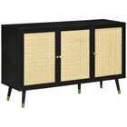 HOMCOM 47.2" L Sideboard Buffet Cabinet - Black-Large storage space with two storage cabinets