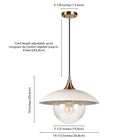 Hudson&Canal Alvia 14.5" Wide Pendant with Metal/Glass Shade - Pearled White/Brass/Clear-Clean with a soft, dry cloth and no harsh chemicals or abrasive cleaning materials