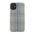Gry Mattr Plaid Fabric Case for iPhone 11, XR - Mustard/Blue-Soft Fabric with Microfibre lining to prevent scratches