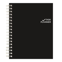 Blueline Undated Task Planner, 9-1/4" x 7-1/4", Black, English (B310.81)-Twin-wire binding and flexible cover with duvet lamination