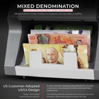 Cassida Mixed Denomination Single Pocket Currency Counter (CAD/USD) with Advanced Counterfeit Detection-Multiple modes and functions for diverse needs - features mix, sort, vsort, count, face, orient, and count modes