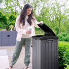 Suncast Trash Hideaway - Peppercorn-Lid Colour: Black.